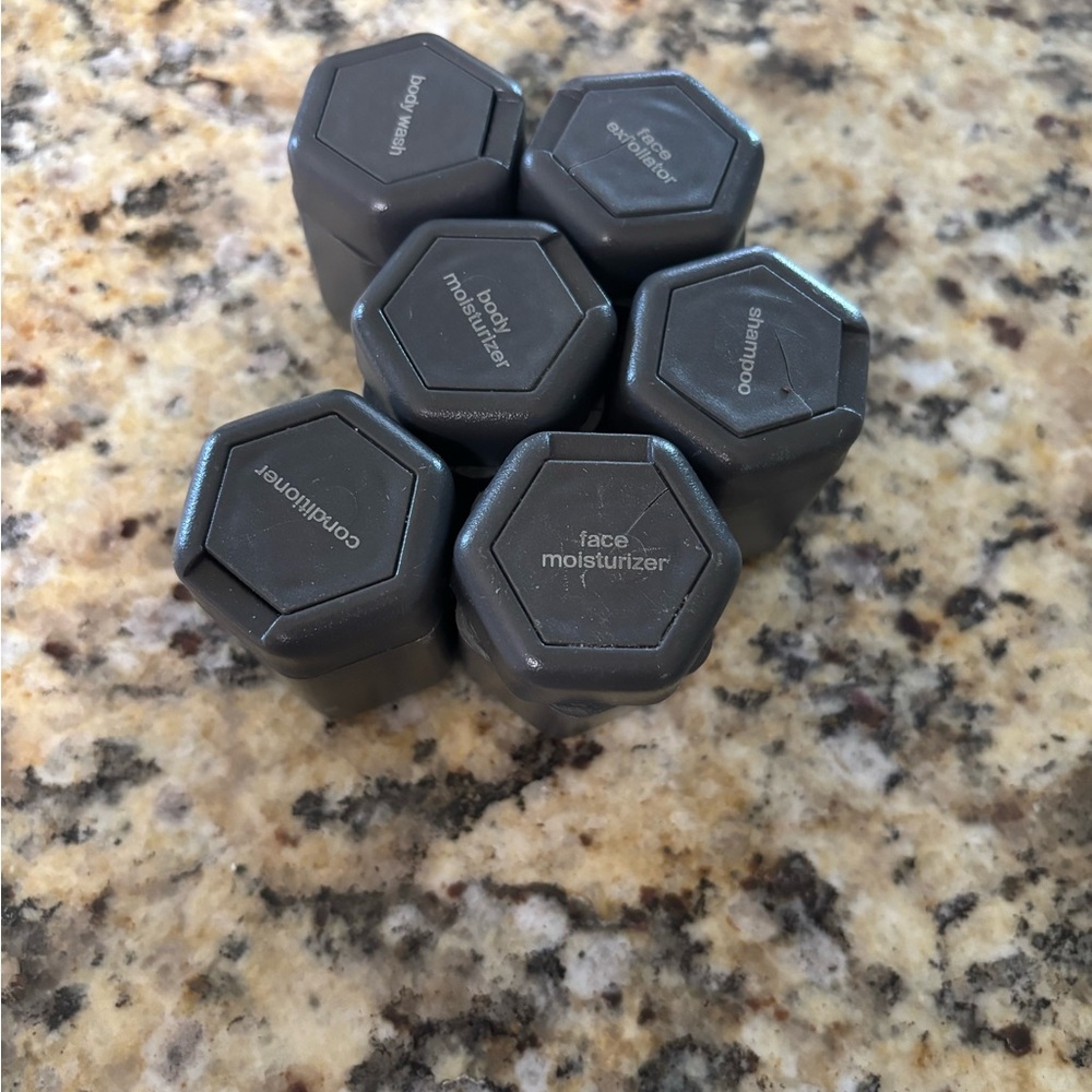 Hexagonal Black Cosmetic Containers